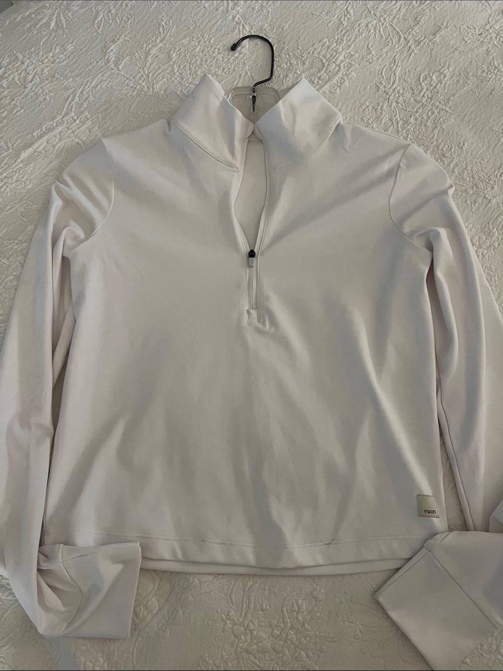 White Vuori Quarter-Zip Long Sleeve Pullover
